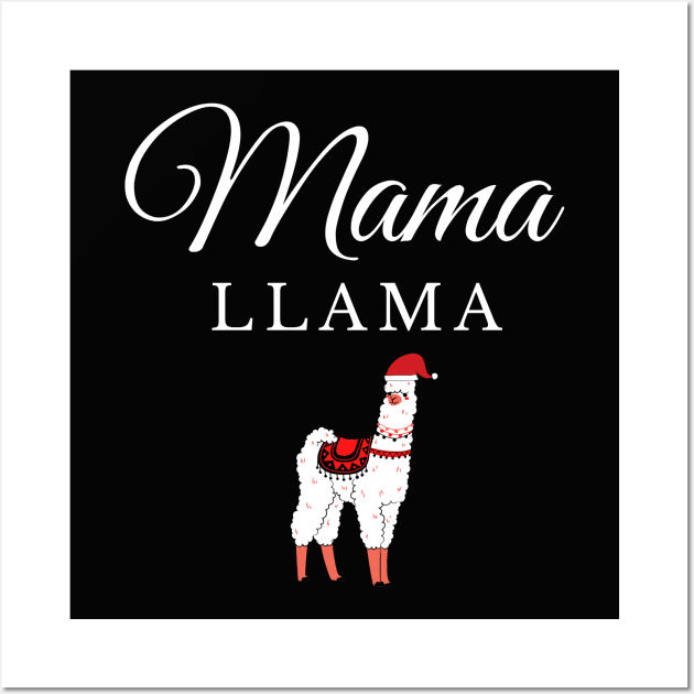 Mama Llama in a Santa Hat Wall Art by EdenLiving